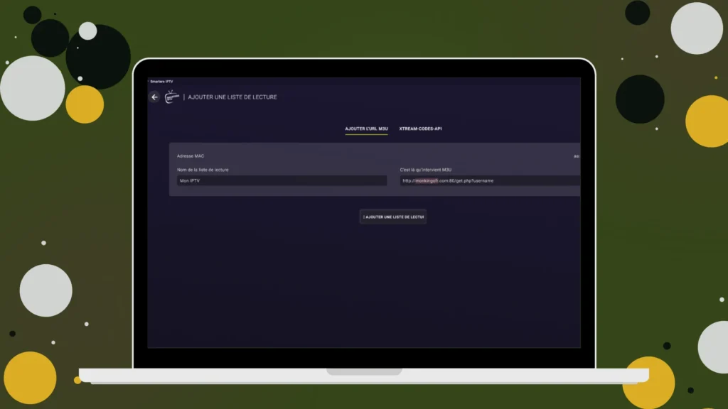 Ajouter l'URL M3U